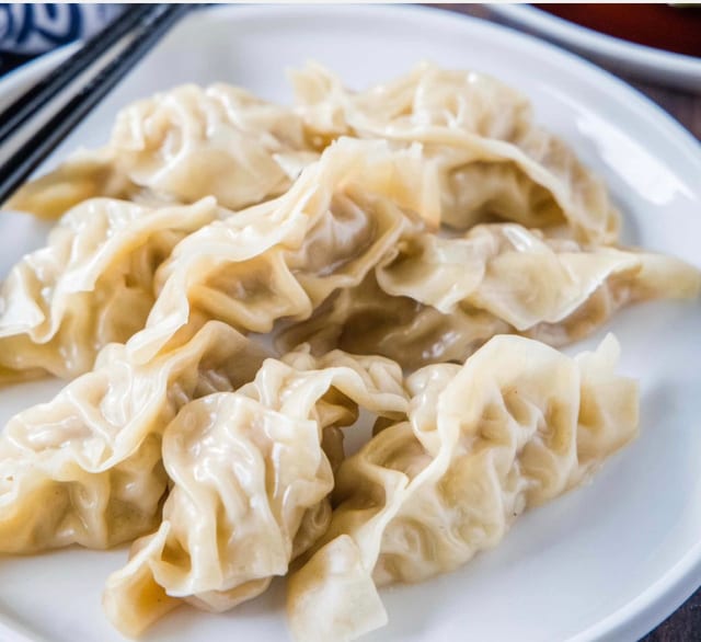 Steamed Beef Gyoza.